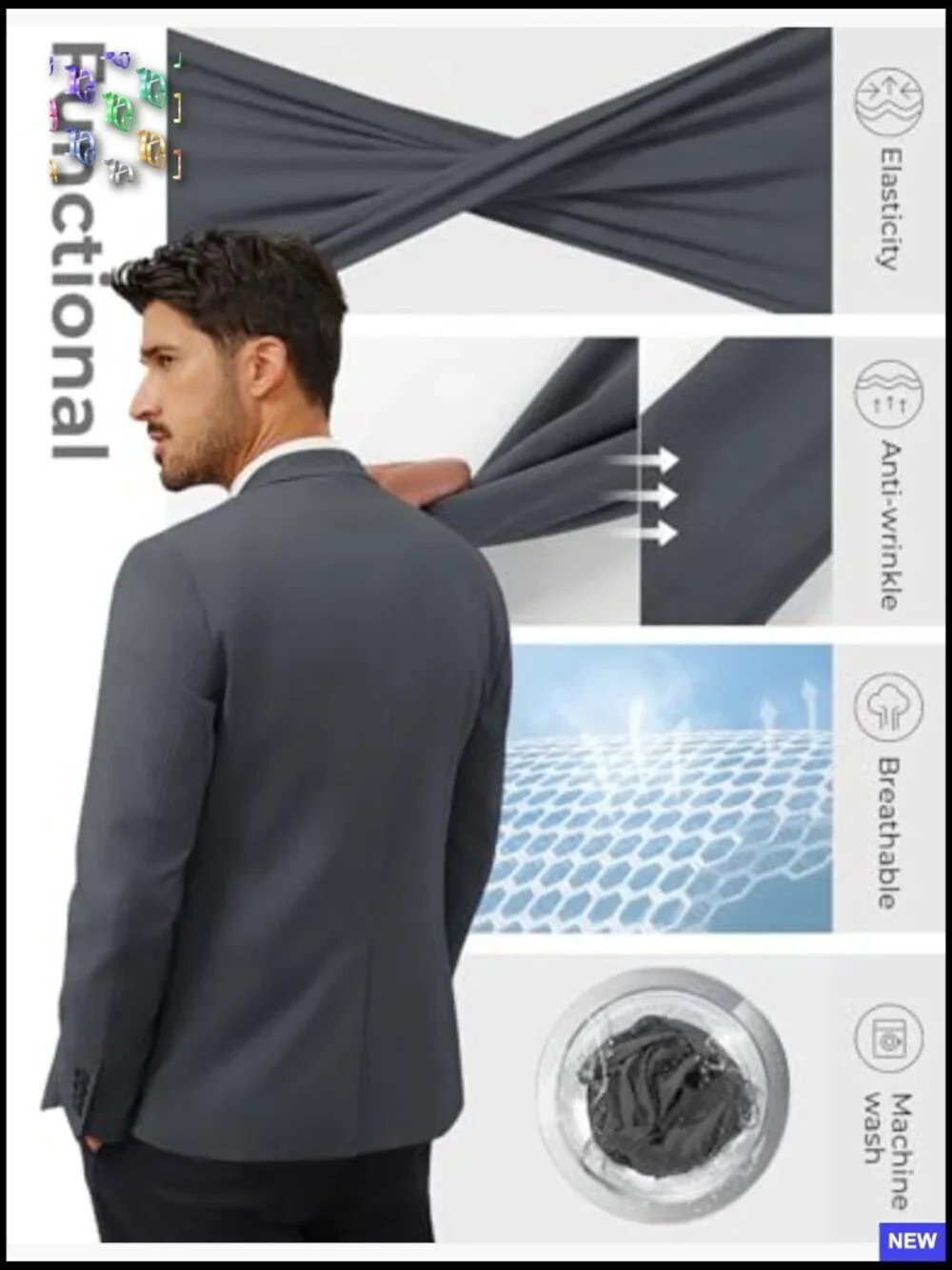 Lightweight Sport Coat Classic Notch Lapel One Button Casual Blazer Regular Fit